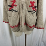 Vintage Eddie Bauer Legends Skiers Zip Up Knit Cardigan Sweater Jacket Womens M