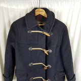 Vintage Lodenfry Loden Coat Wool Leather Toggle Closure Duffle Coat Peacoat Womens M L