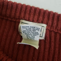 Vintage LL Bean Knit SWEATER 100% Cotton Ribbed Crewneck Pullover Mens XXLT Rust