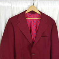 The Men's Store Brick Red Woven Sport Coat Blazer Jacket Mens 44L Mid Century