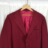 The Men's Store Brick Red Woven Sport Coat Blazer Jacket Mens 44L Mid Century