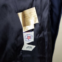 Bill Blass Navy Double Breasted Epaulets Cape Top Maxi 80s Trench Coat Womens 6