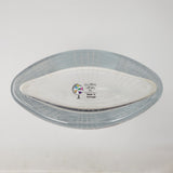 Global Views Oval Etched Clear Glass Grid Map Vase Portugal 10 in Weighted