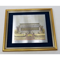 Reed & Barton Damascene Insculpture Columbia Univ Butler Library Etching Picture