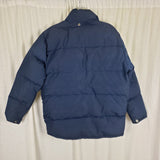 Vintage Woods Goose Co. Down Puffer Jacket Parka Mens L Cargo Pockets Navy Blue