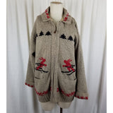 Vintage Eddie Bauer Legends Skiers Zip Up Knit Cardigan Sweater Jacket Womens M