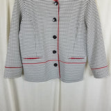 Designer Franz Mari Collarless Black & White Checked Blazer Jacket Womens 58 XL