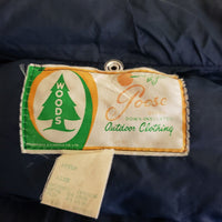 Vintage Woods Goose Co. Down Puffer Jacket Parka Mens L Cargo Pockets Navy Blue