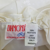Vtg NWT 70s Tiered Ruffled Lace Short Maxi Dress Victorian Cream Diamonds Run 5