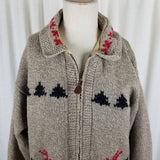 Vintage Eddie Bauer Legends Skiers Zip Up Knit Cardigan Sweater Jacket Womens M