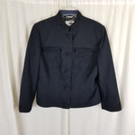 Vintage Talbots Collection Italian Fabric Cotton Tuxedo Blazer Jacket Womens 8