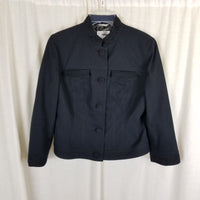 Vintage Talbots Collection Italian Fabric Cotton Tuxedo Blazer Jacket Womens 8