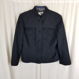 Vintage Talbots Collection Italian Fabric Cotton Tuxedo Blazer Jacket Womens 8