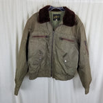 Vintage St. Moritz Moulton Fur Collar Jacket Aviator Flight Bomber Mens XL 50s