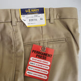 US Navy Creighton Military Uniform Khaki Pants Trousers Mens 38R Unfinished 80s