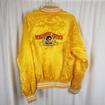 Vtg Whiskey Pete's Casino Yellow Satin Bomber Baseball Jacket Mens L 42 44 USA