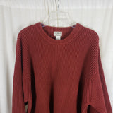 Vintage LL Bean Knit SWEATER 100% Cotton Ribbed Crewneck Pullover Mens XXLT Rust