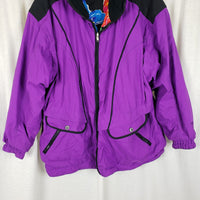 Obermeyer Orange Blossom Reversible 80s Puffer Ski Winter Parka Jacket Womens 18