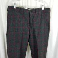 Vintage Plaid Johnson Wool 8 Points Pants Mens sz 36x31 Suspender Ready Woodsman