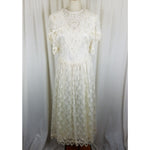Vintage 80s JESSICA MCCLINTOCK BRIDAL Gunne Sax Dress Lace Cottagecore Ivory 12