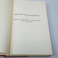 Effective Legal Research Law Book Little Brown Price Bitner 1st Ed HCDJ 1953