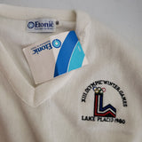 Vintage Etonic 1980 Lake Placid Winter Olympics Embroidered Knit Sweater Mens XL