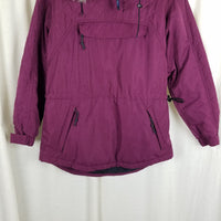 Vintage LL Bean Primaloft Hooded Faux Fur Pullover Quilted Jacket Parka Womens S