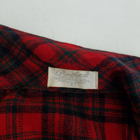 Vintage Pendleton Calgary Red Wool Plaid Blazer Jacket Skirt Suit Set Womens 8