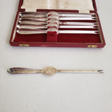 6 pc box set JB Chatterley & Sons Lobster Picks Forks Seafood/Crab Silver Plated