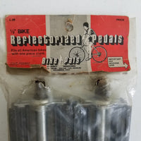 Vtg 1/2 in Reflectorized Pedals 2 Block Bike Pals Darcy Fits American One Crank