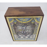Vintage 1970s Reuge Swiss Music Box Menuet Mozart Dancing Harlequin Musical 7in