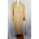 Vintage Marvin Richards Wool Camel Hair Long Maxi Peacoat Coat Womens XL Tan 80s