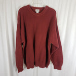 Vintage LL Bean Knit SWEATER 100% Cotton Ribbed Crewneck Pullover Mens XXLT Rust