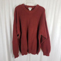 Vintage LL Bean Knit SWEATER 100% Cotton Ribbed Crewneck Pullover Mens XXLT Rust