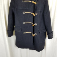Vintage Lodenfry Loden Coat Wool Leather Toggle Closure Duffle Coat Peacoat Womens M L