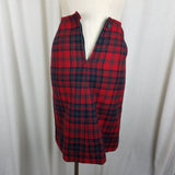 Vintage Pendleton Calgary Red Wool Plaid Blazer Jacket Skirt Suit Set Womens 8