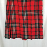 Vtg Celtic Craft Centre Red Tartan Plaid Kilt Skirt Wool Fringe Wrap Womens XS S