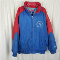 Vintage Logo 7 NFL Gameday NE Patriots Puffer Bomber Jacket Mens XL 80s Red