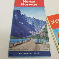 ESSO Standard European Maps Lot of 7 Mid Century Danmark Nederland Swisse Espana