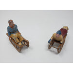 Man on Sled Lead Figures BF Blancherie Freres France Christmas Original Paint 2