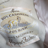 Vintage Cashmere Mink 50s 60s Jackie O Mod MCM Wool Collarless Peacoat Womens 12