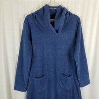 The Vermont Country Store Soft Fleece Cowl Neck Lounger Nightgown Robe Womens S
