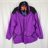 Obermeyer Orange Blossom Reversible 80s Puffer Ski Winter Parka Jacket Womens 18