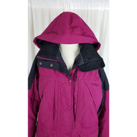 Vintage LL Bean Hooded Winter Snow Ski Parka Jacket Womens S Magenta Raspberry