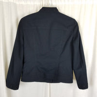 Vintage Talbots Collection Italian Fabric Cotton Tuxedo Blazer Jacket Womens 8