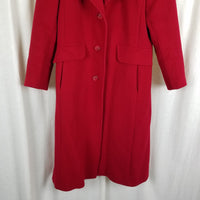 Vintage JG Hook Red Wool Half Belted Back Fit & Flare Peacoat Coat Womens S Demi