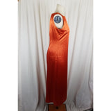 Vintage Soda Blu Maxi Sleeveless Metallic Sheen Tank Dress Womens M USA Rust