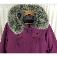 Vintage LL Bean Primaloft Hooded Faux Fur Pullover Quilted Jacket Parka Womens S