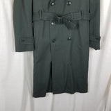Military Issue Army Serge Green Wool Overcoat AG-44 Peacoat Trench Coat Mens 38L