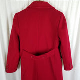 Vintage JG Hook Red Wool Half Belted Back Fit & Flare Peacoat Coat Womens S Demi